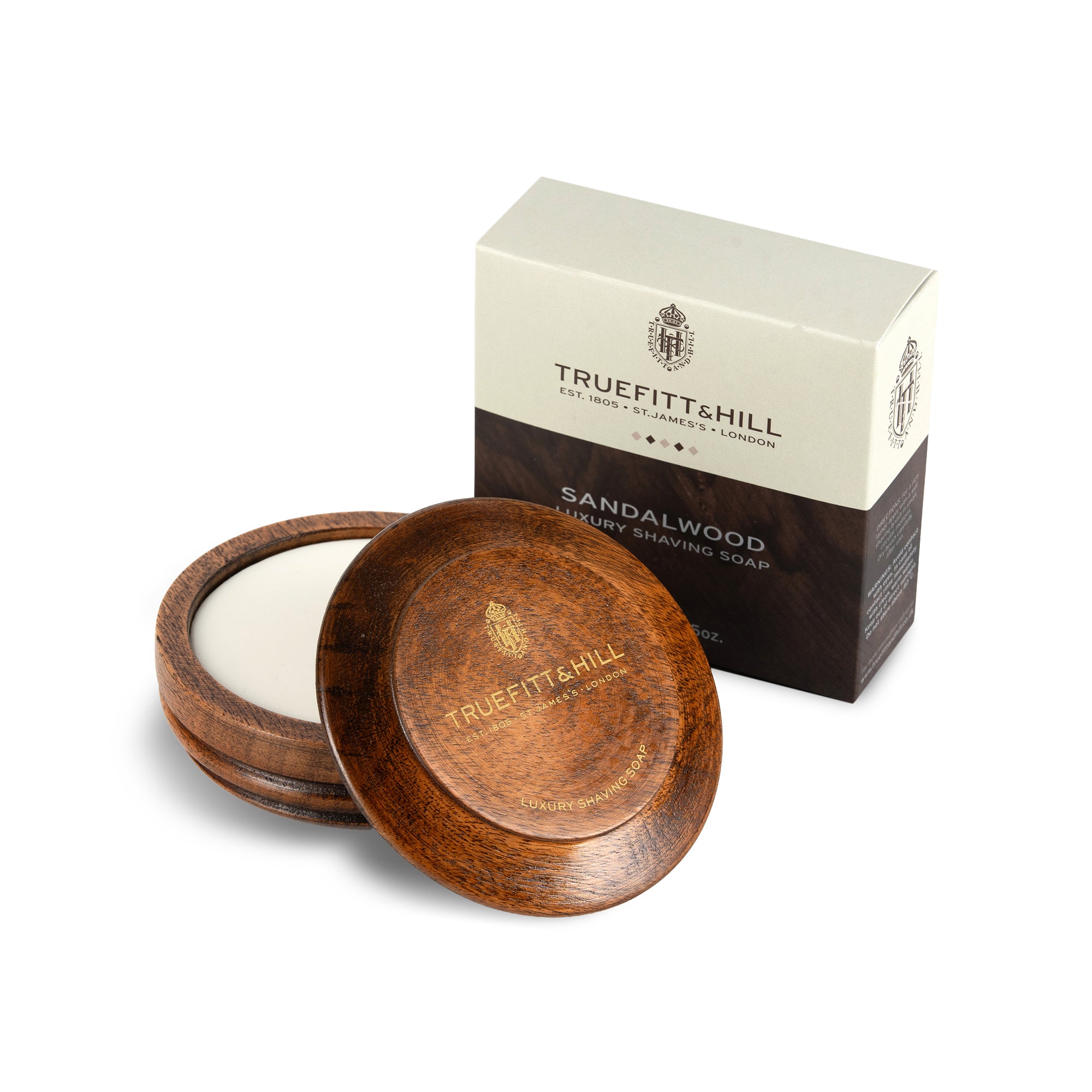 Sandalwood Luxury Shaving Soap in Wooden Bowl