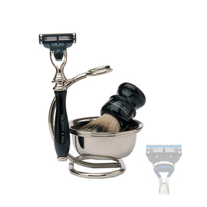 Wellington Collection with Bowl - Fusion or Mach III  Razor and Shaving Brush Set