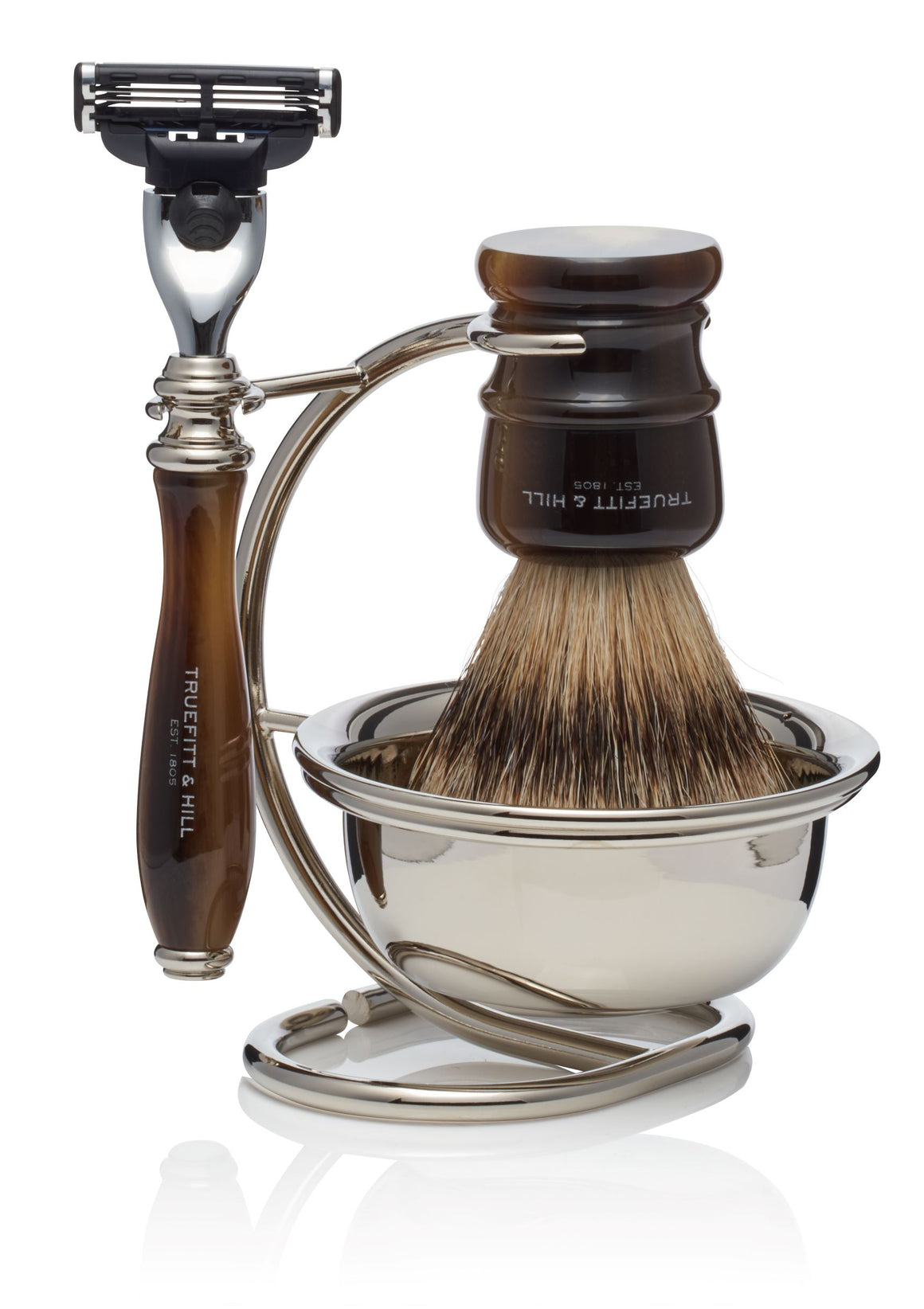 Wellington Collection with Bowl - Fusion or Mach III  Razor and Shaving Brush Set